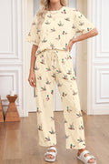 Mallard Print Cropped Tee Drawstring short set