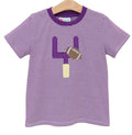 Down, Set, Hut Shirt- purple stripe