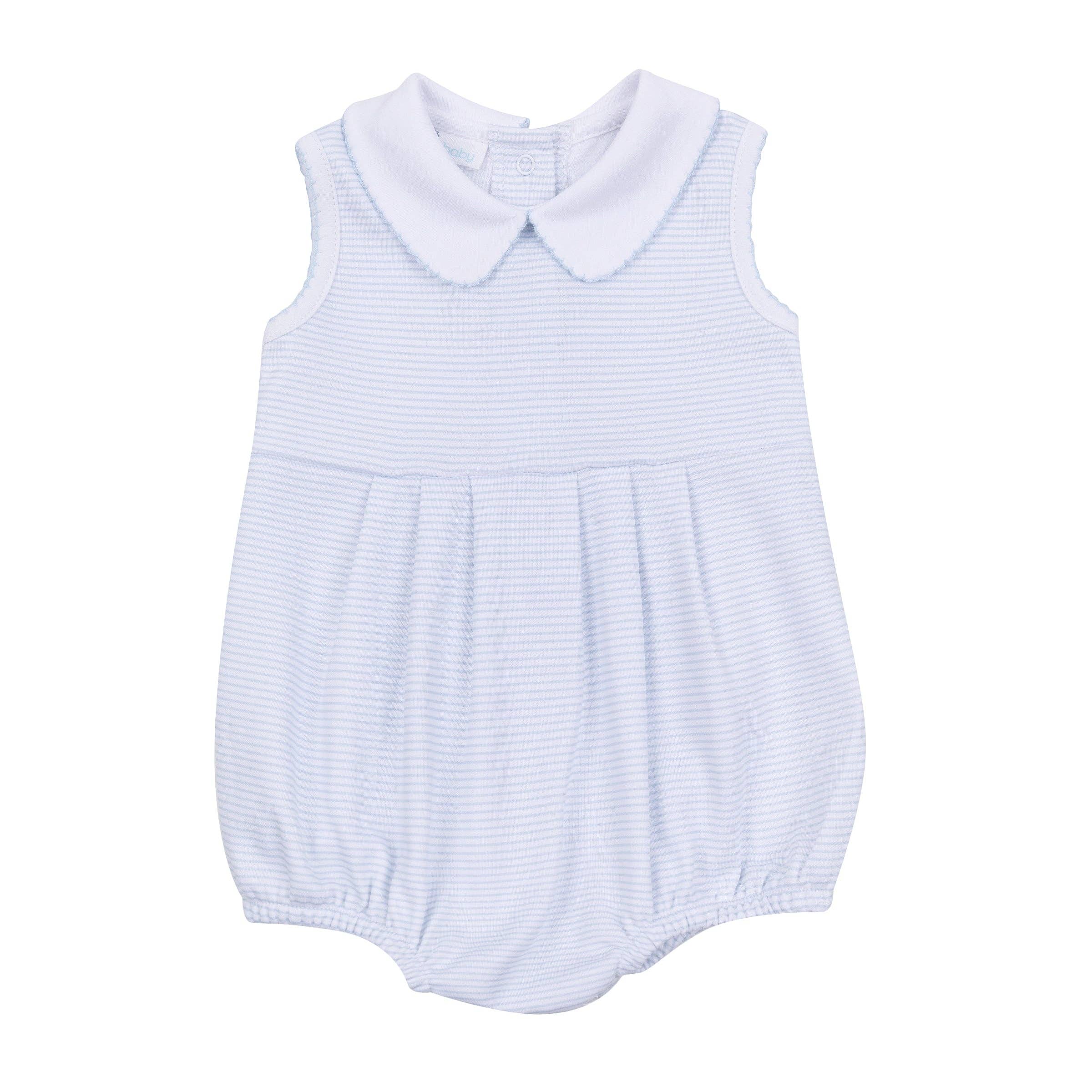 Mini Stripes Collared Sleeveless Bubble