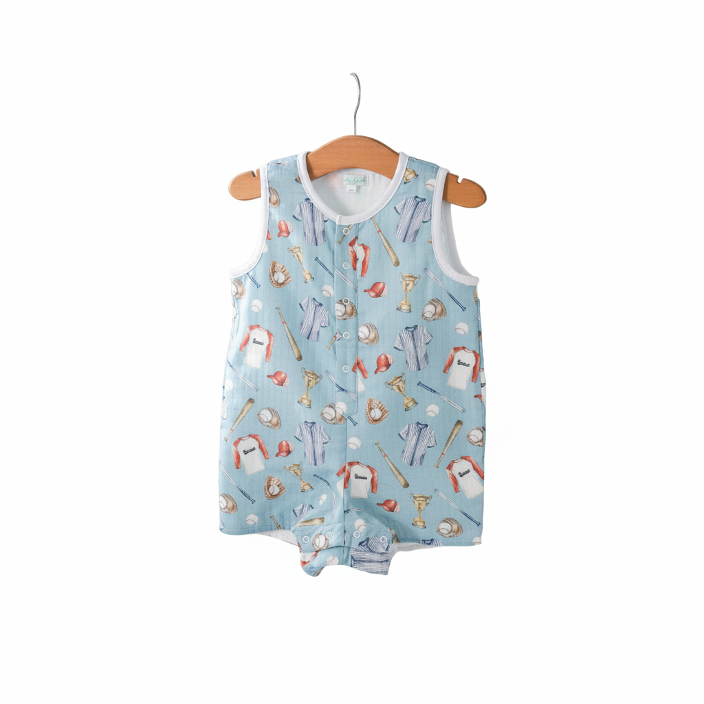 Let's Play Ball Organic Muslin Shortall