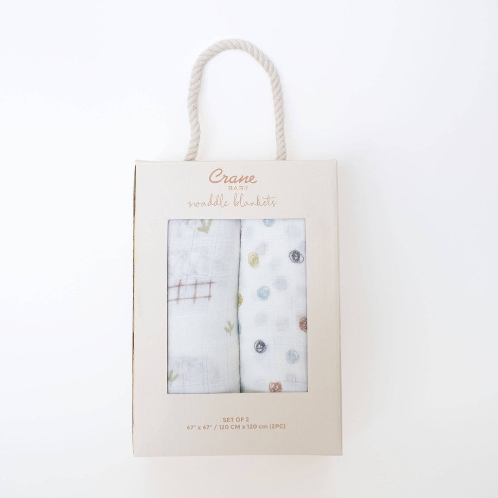 Farmhouse Tractor/Dot Swaddle Set