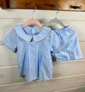 Linen Blue Boys Short Set