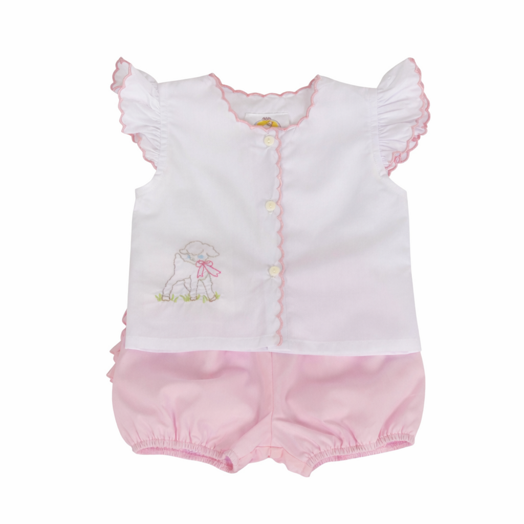 Pink Diaper Cover Set with Ruffle Butt