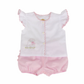 Pink Diaper Cover Set with Ruffle Butt