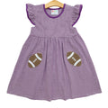 Football Pocket Dress- purple stripe