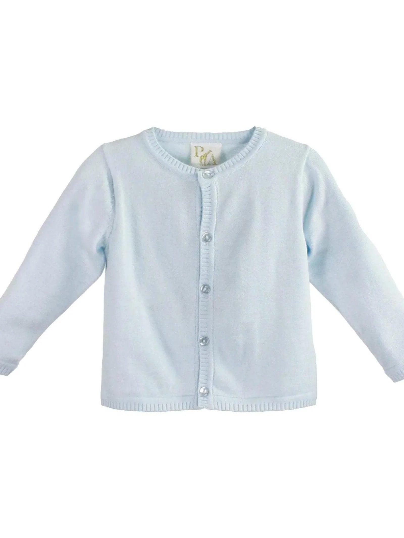 Blue Unisex Cardigan with Ladder Edge