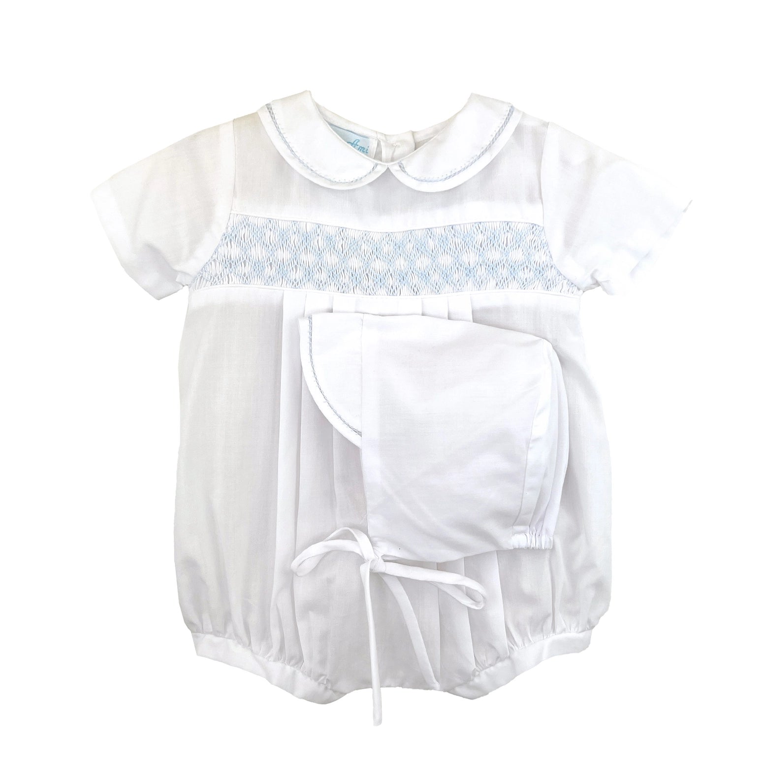 Romper with Smocking and bonnet