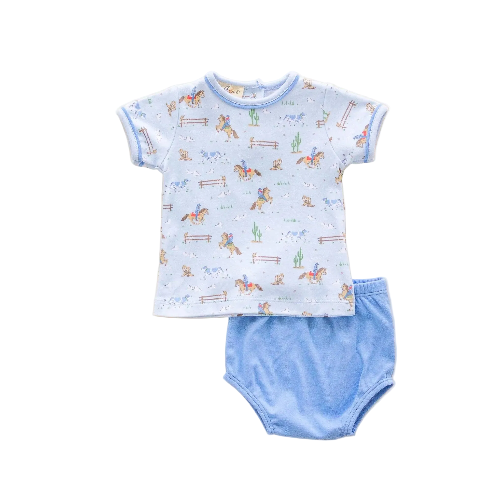 Little Wranglers Diaper Cover Set - Sky