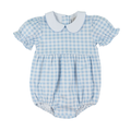Blue Gingham Girls Classic Bubble