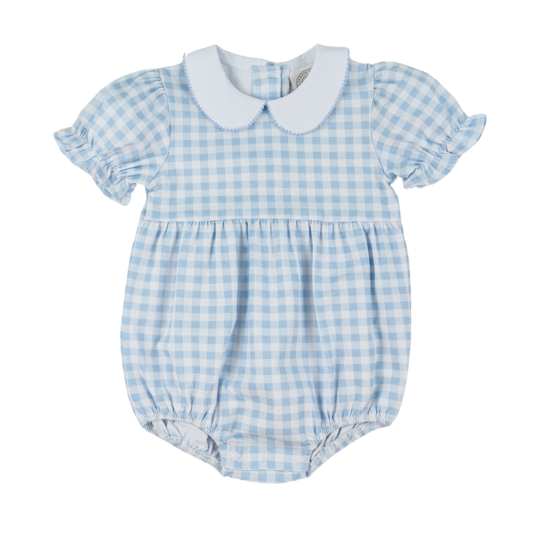 Blue Gingham Girls Classic Bubble