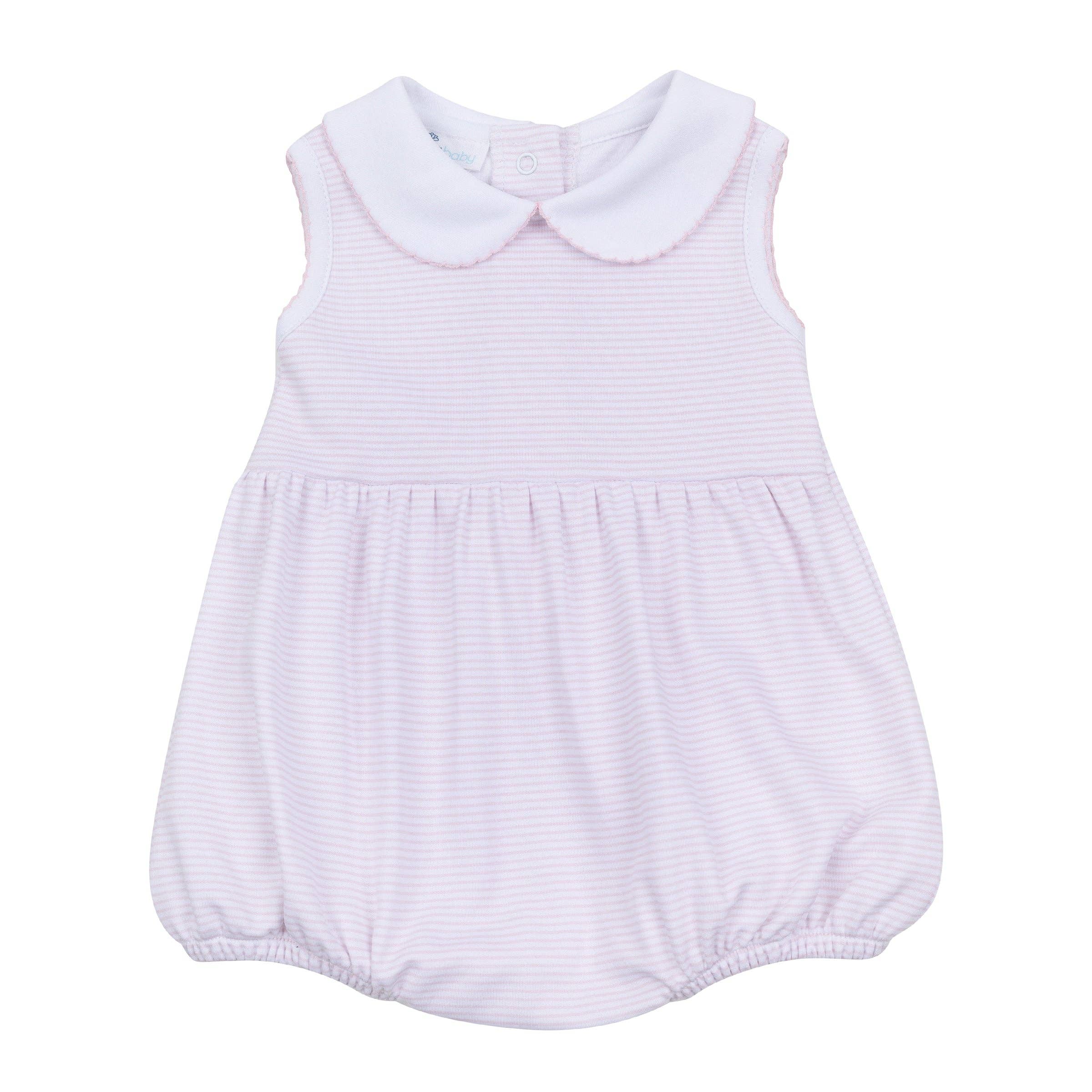 Mini Stripes Collared Sleeveless Bubble