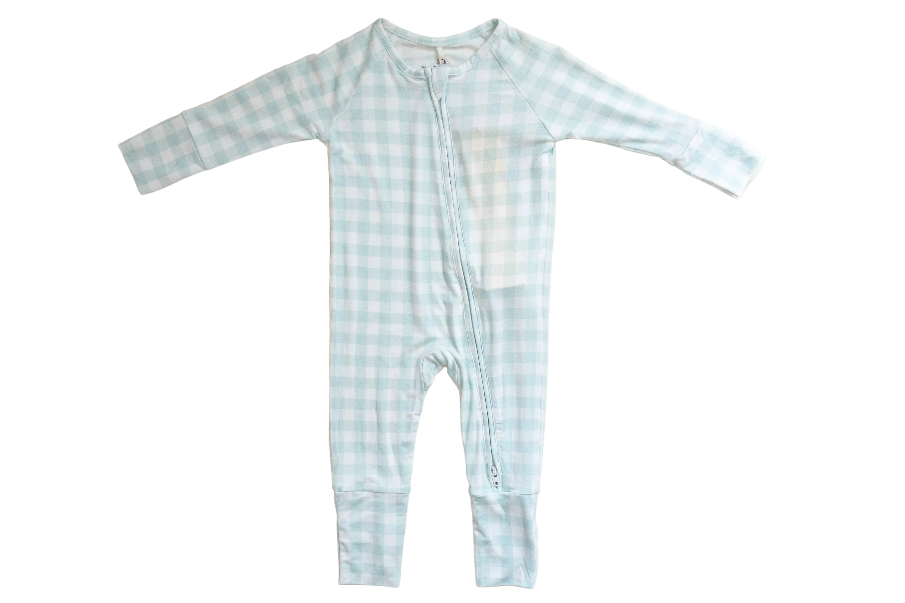 Mint Gingham Bamboo Romper