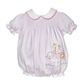Noah's Ark Embroidered Bubble with Picot Trim