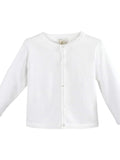 White Unisex Cardigan with Ladder Edges